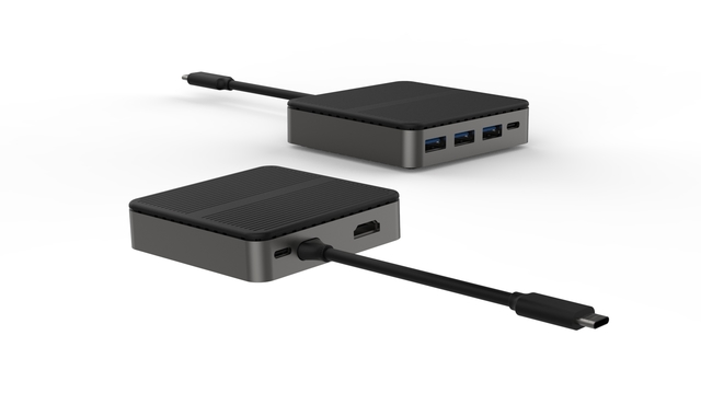 6 in 1 USB C HUB Aluminum alloy Metal Square Shape Sual HD 4K type c docks with RJ45 PD USB 3.0 docking station