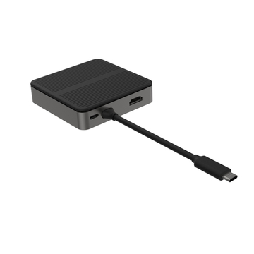6 in 1 USB C HUB Aluminum alloy Metal Square Shape Sual HD 4K type c docks with RJ45 PD USB 3.0 docking station