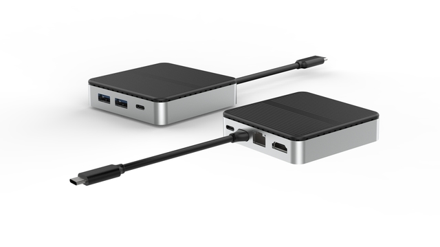 displaylink dock Station 6 in 1 Docking Station Quadruple HDMl SD TF with 100W PD Input 4K HD 4 USB-A USB-C thunderbolt docking