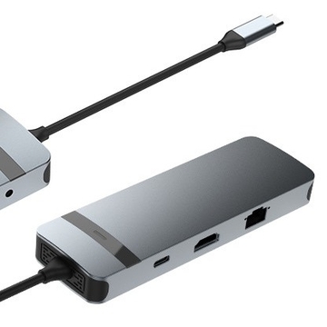 9-in-1 USB-C Hub Docking Station with 4K HDMI 100W PD USB 3.0 Card Reader Audio for MacBook