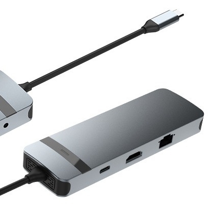 9-in-1 USB-C Hub Docking Station with 4K HDMI 100W PD USB 3.0 Card Reader Audio for MacBook