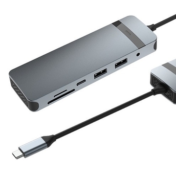 9-in-1 USB-C Hub Docking Station with 4K HDMI 100W PD USB 3.0 Card Reader Audio for MacBook