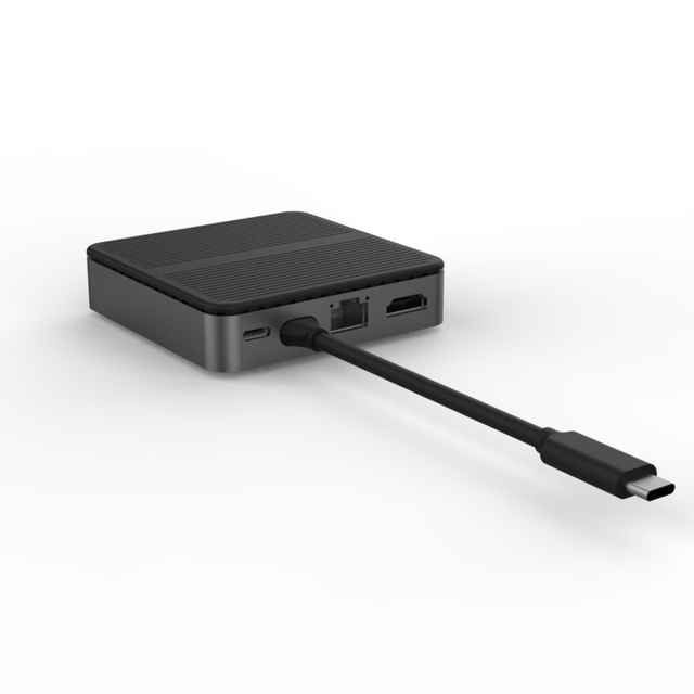 Type C Square 9 In 1 USB C HUB HD 4K Type C Docks RJ45 PD 100W 3xUSB 3.0 Docking Sta