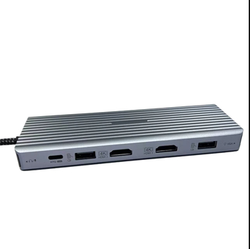 10-in-1 USB-C Hub with HDMI 4K@30Hz, VGA, 3 USB-A 3.0 Ports, SD/TF Card Readers, 1G Ethernet (RJ45), Power Delivery (PD), and Audio – Multifunctional Docking Station
